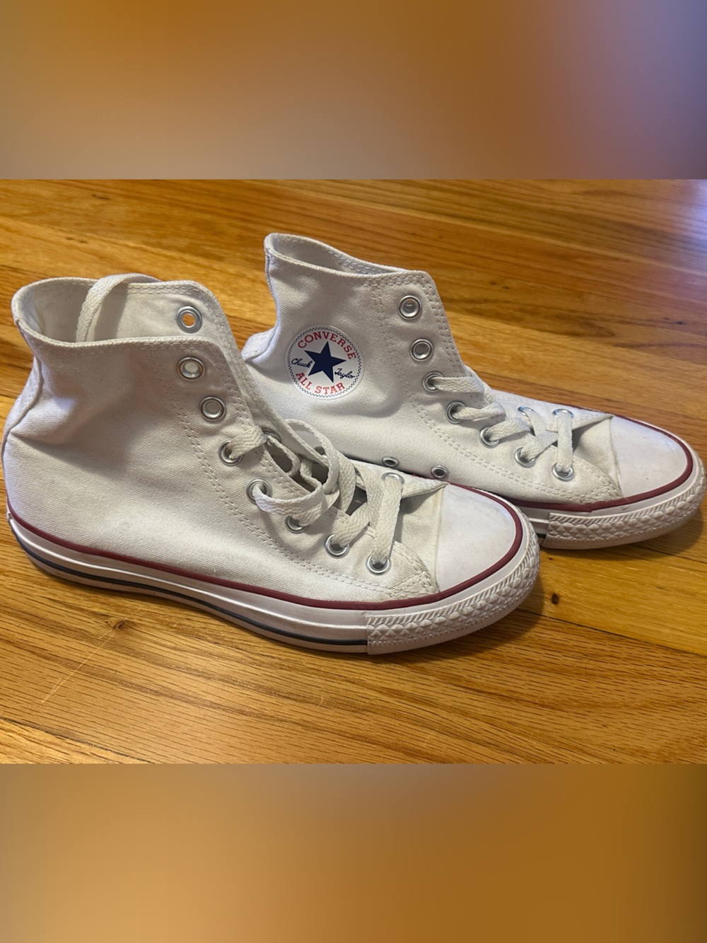 Converse White High Top Canvas Sneakers M4 W6